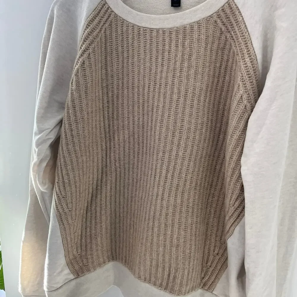 J. Crew Tan Wool Front Sweater Size Medium